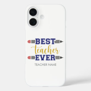 Coque Pour iPhone 16 Meilleur enseignant personnalisé jamais - Cadeau C