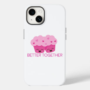 Coque Case-Mate iPhone Meilleur Ensemble Deux Cupcakes Rose Saint-Valenti