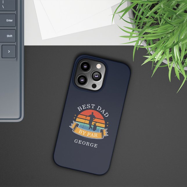 Coques Case-Mate iPhone Meilleur Golf Papa Par Par Custom Retro Anniversai (Best Dad By Par Retro Navy Blue Phone Case)