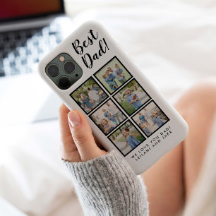 Coque Case-Mate iPhone Meilleur papa ! 6 Photo Collage moderne blanc