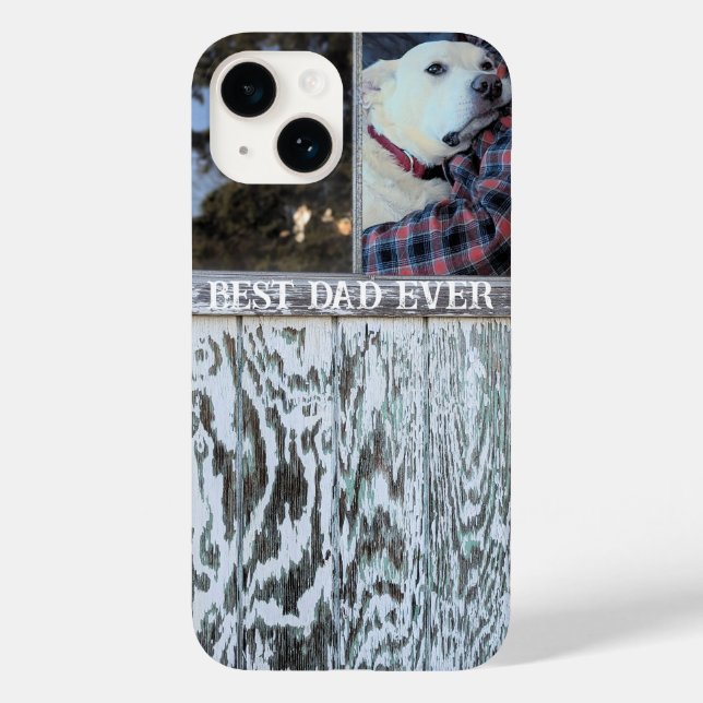 Coques Case-Mate iPhone Meilleur Papa de Tous les Temps Bois Rustique en D (Verso)