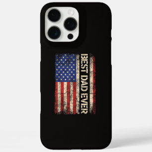 Coque iPhone 16 Pro Max Meilleur Papa Jamais Drapeau Américain Cadeaux pou