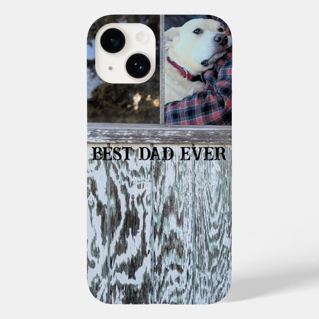 Coques Case-Mate iPhone Meilleur Papa Jamais Russe Distressed Wood Ajouter (Verso)
