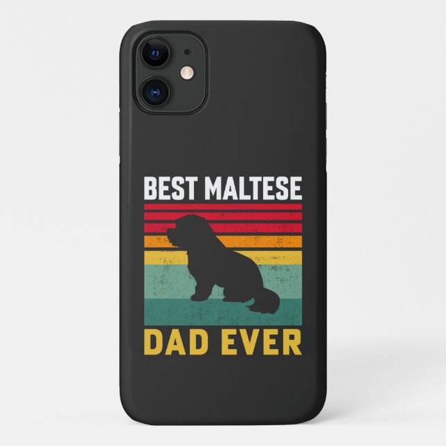 Coques Case-Mate iPhone Meilleur papa maltais jamais, papa de chien maltai (Dos)