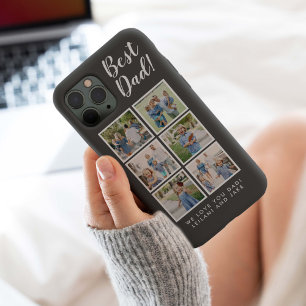 Coque Case-Mate iPhone Meilleur Papa Moderne 6 Photos Collage Gris Foncé