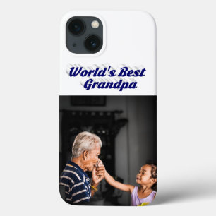 Case-Mate iPhone Case Meilleur papi photo texte bleu foncé