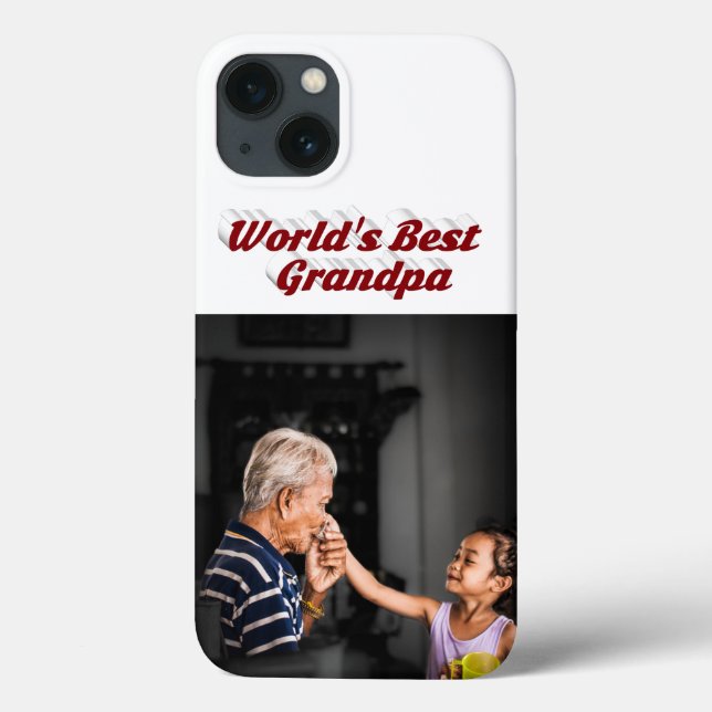 Coques Case-Mate iPhone Meilleur papi photo texte bordeaux (Verso)
