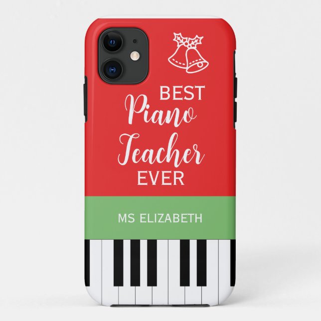 Coques Case-Mate iPhone Meilleur professeur de piano jamais Piano Key Roug (Dos)