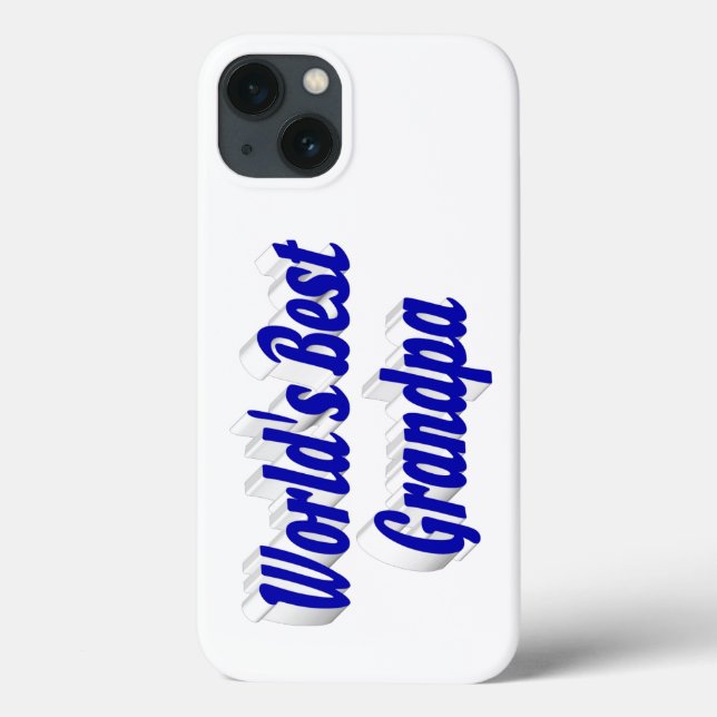 Coques Case-Mate iPhone Meilleur texte bleu grand-père (Verso)