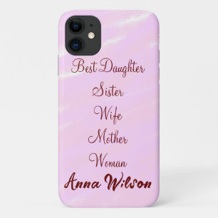 Case-Mate iPhone Case Meilleure femme maman épouse fille ajouter nom tex