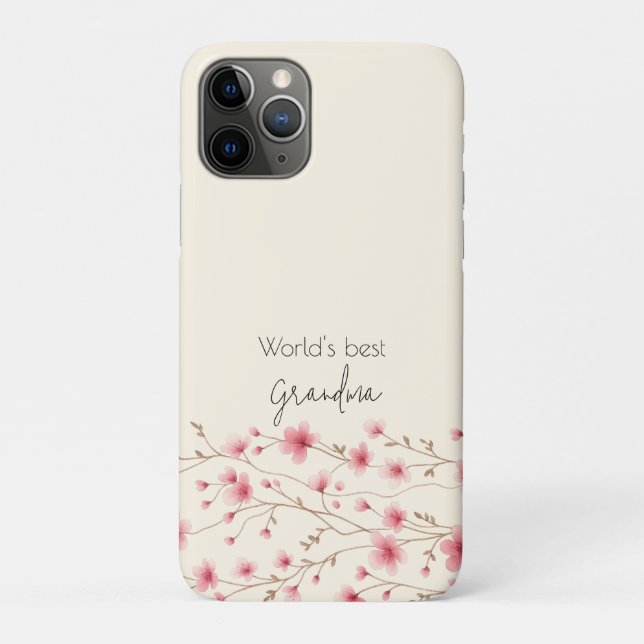 Coques Case-Mate iPhone Meilleure grand-mère du monde - Pastel Floral Pers (Dos)
