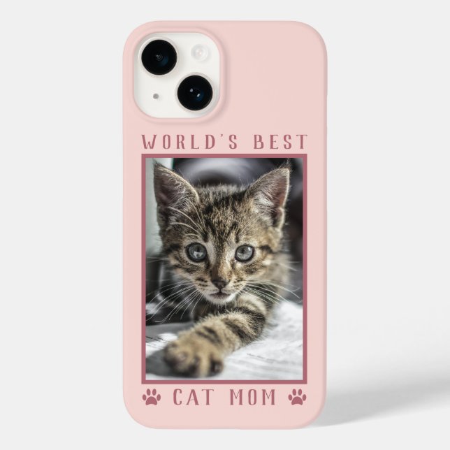 Coques Case-Mate iPhone Meilleure Maman de Chat au Monde Empreintes de Pat (Verso)