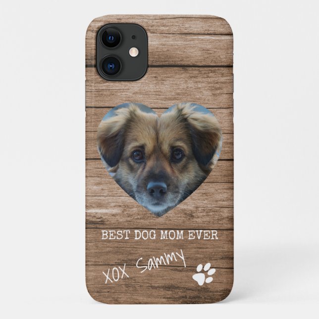 Coques Case-Mate iPhone Meilleure maman de chien jamais photo d'empreinte  (Dos)