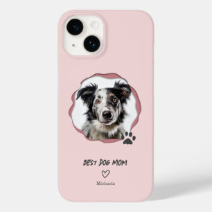 Coque Case-Mate iPhone Meilleure Maman de Chien Rose Moderne Une Photo