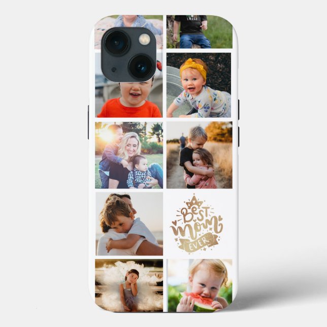 Coques Case-Mate iPhone Meilleure Maman Ever Or  Photo Collage Fête des Mè (Verso)