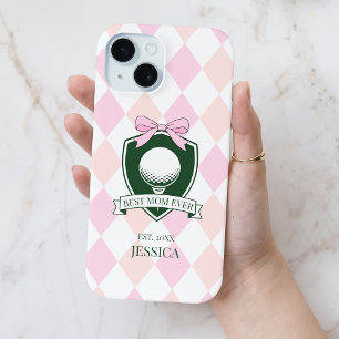 Coque Case-Mate iPhone Meilleure Maman Ever Rose Golfeuse Moderne pour la