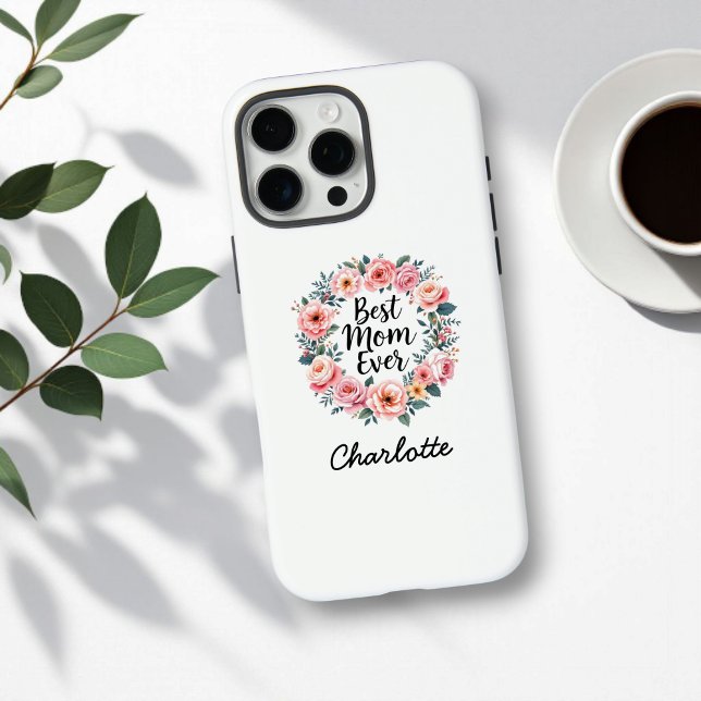 Coques Case-Mate iPhone Meilleure maman jamais | Couronne florale | Fête d (Créateur téléchargé)