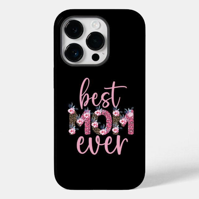 Coques Case-Mate iPhone Meilleure maman jamais mignonne rose Poster de ani (Verso)