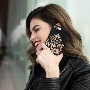 Case-Mate iPhone Case Meilleure Maman Noir Or Personnalisé Nom Fête des