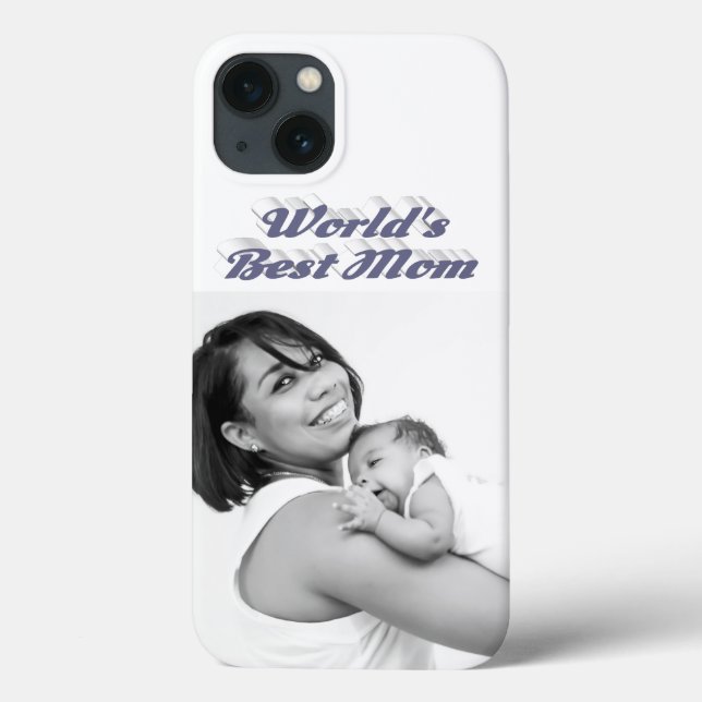 Coques Case-Mate iPhone Meilleure Maman photo texte gris (Verso)