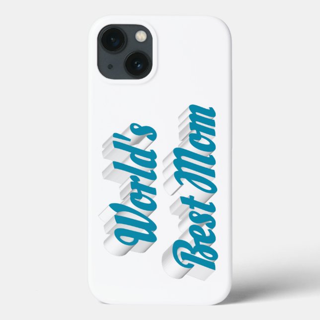 Coques Case-Mate iPhone Meilleure Maman texte bleu ciel (Verso)
