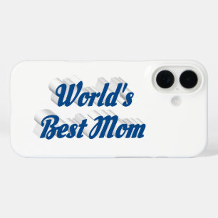 Coque Pour iPhone 16 Meilleure maman texte bleu mer