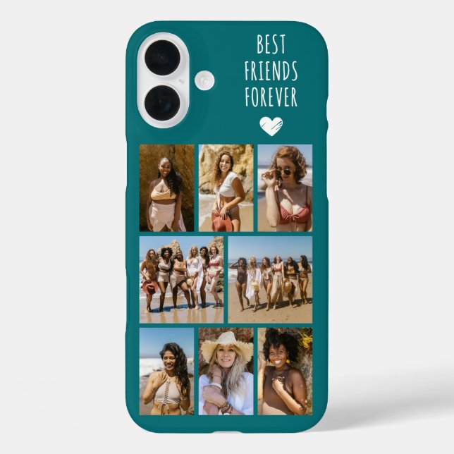 Coques Case-Mate iPhone Meilleures Amies Pour Toujours 8 Photo Sarcelle (Verso)