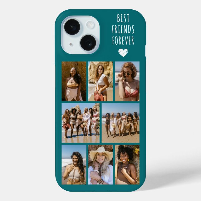 Coques Case-Mate iPhone Meilleures Amies Pour Toujours 8 Photo Sarcelle (Verso)
