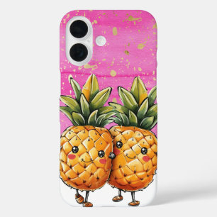Coque Pour iPhone 16 Meilleurs amis Ananas Kawaii Ananas rose