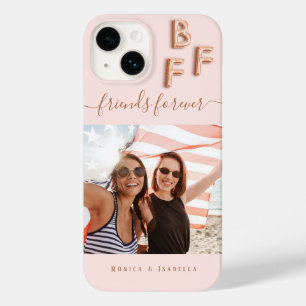 Coque Case-Mate iPhone Meilleurs amis rose or photo besties bff noms