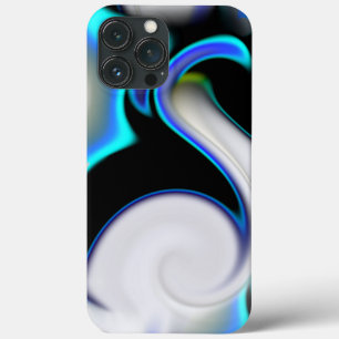 Case-Mate iPhone Case Mélange de lisse avec des courbes de néon bleu sur