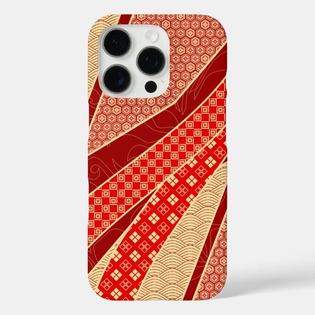 Coques Case-Mate iPhone Mélange de ruban Motif Rouge doré (Verso)