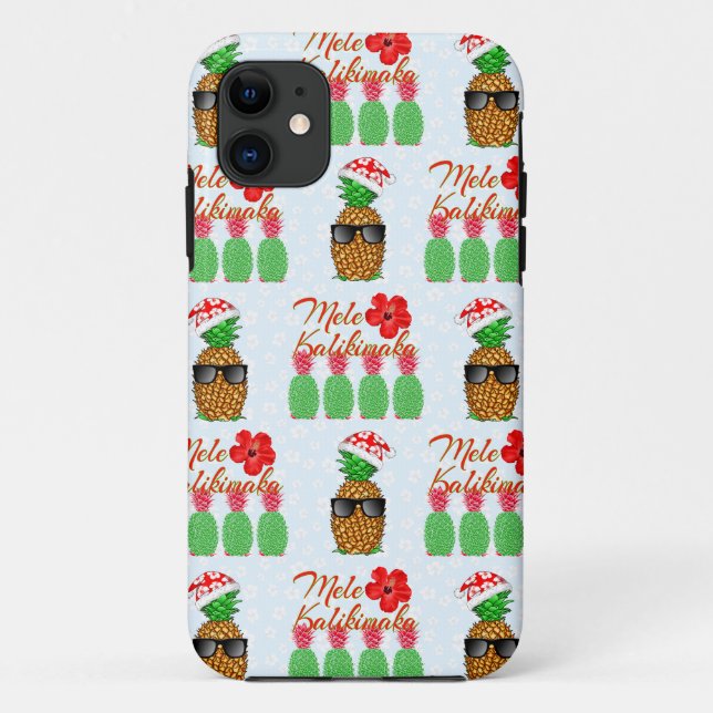 Coques Case-Mate iPhone Mele Kalikimaka Hawaiian Pineappy Joyeux Noël (Dos)