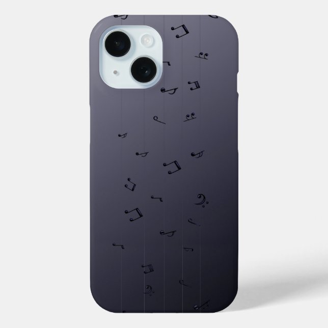 Coques Case-Mate iPhone Mélodie gothique foncé : Ombre Notes musicales (Verso)
