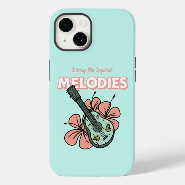 Coques Case-Mate iPhone Mélodies tropicales Ukulele Floral Art (Verso)