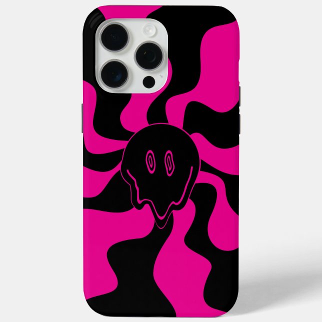 Coques Case-Mate iPhone Melt de sourire - Magenta et noir (Verso)