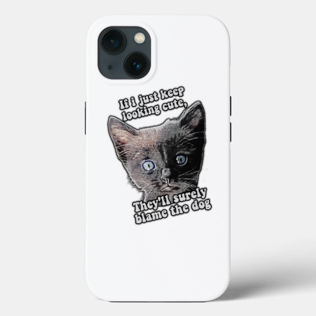 Coques Case-Mate iPhone Mème de chat drôle en colère pour les propriétaire (Verso)