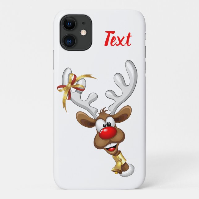 Coques Case-Mate iPhone Mème de Noël drôle de renne qui regarde par-dessus (Dos)