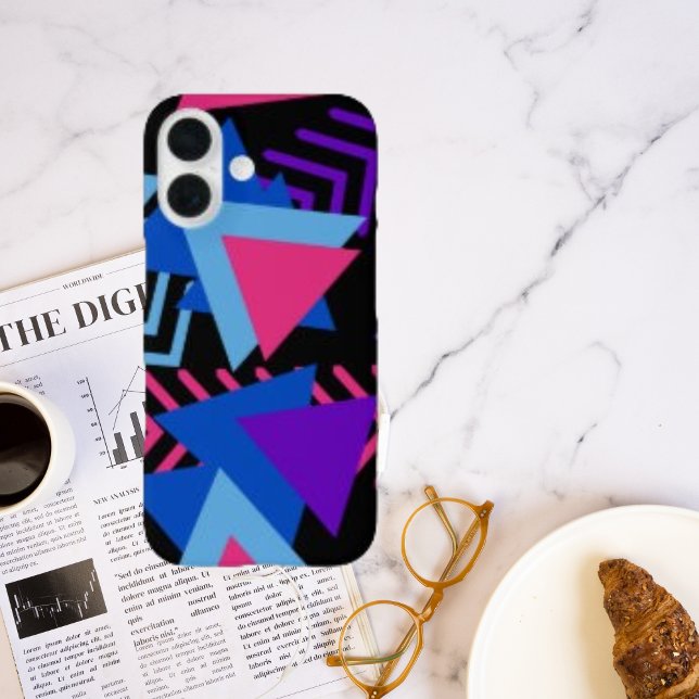 Coques Case-Mate iPhone Memphis Mood : bleu rose violet Motif géométrique (Créateur téléchargé)
