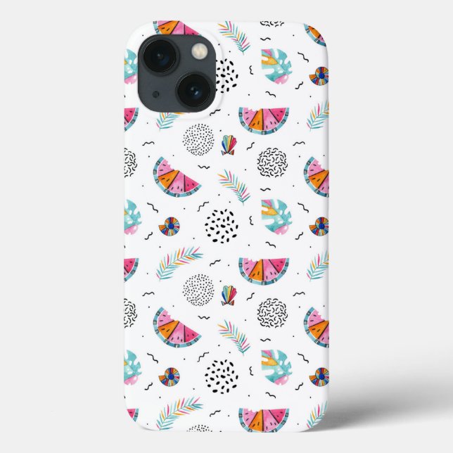 Coques Case-Mate iPhone Memphis Style Motif d'été tropical (Verso)