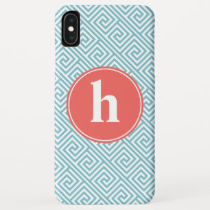 Coque Case-Mate Pour iPhone Menthe et monogramme grec orange de motif