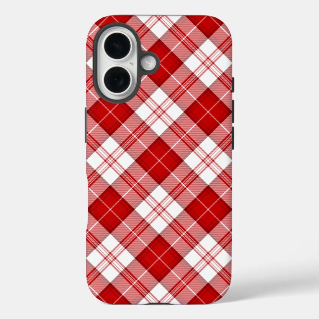 Coques Case-Mate iPhone Menzies tartan rouge blanc plaid (Verso)