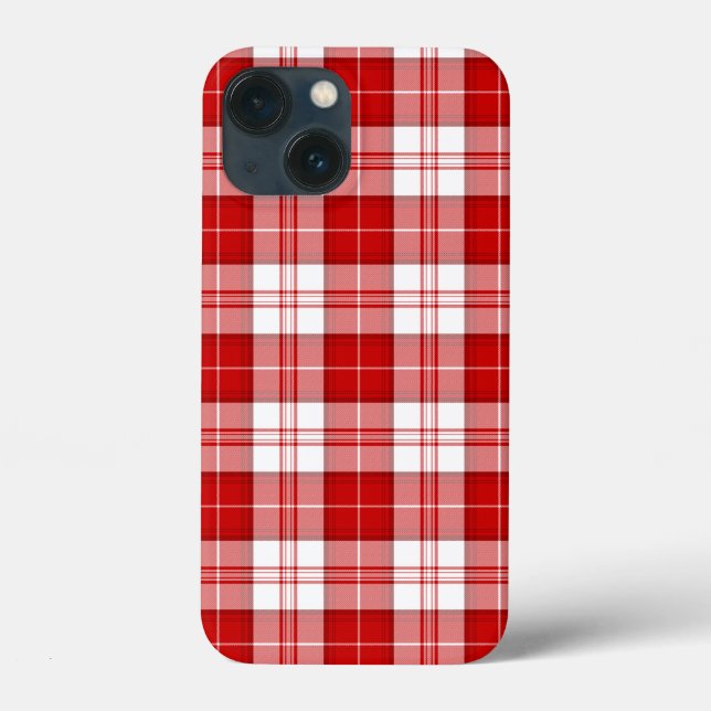 Coques Case-Mate iPhone Menzies tartan rouge blanc plaid (Verso)