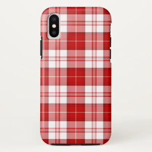 Coques Pour iPhone Menzies tartan rouge blanc plaid