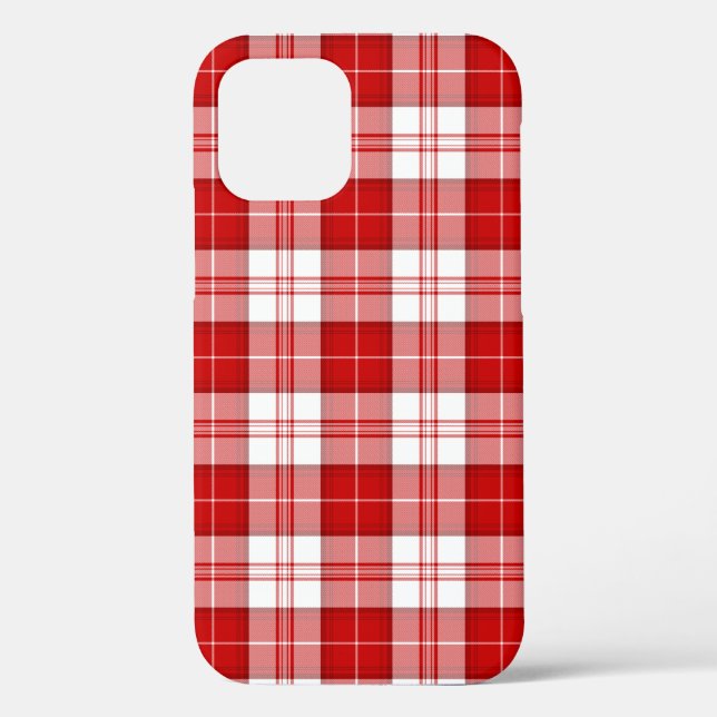 Coques Case-Mate iPhone Menzies tartan rouge blanc plaid (Verso)