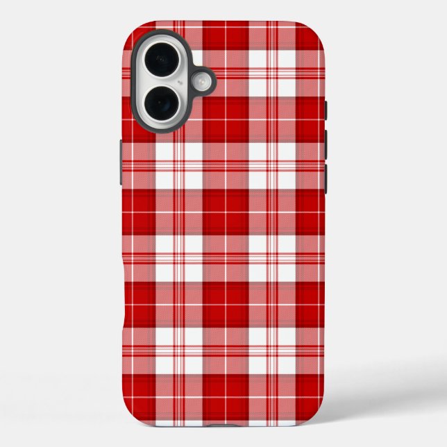 Coques Case-Mate iPhone Menzies tartan rouge blanc plaid (Verso)