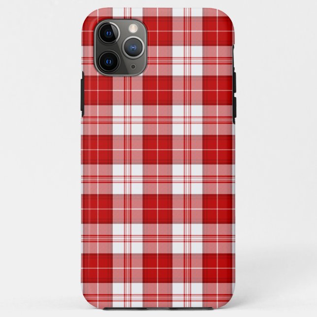 Coques Case-Mate iPhone Menzies tartan rouge blanc plaid (Dos)
