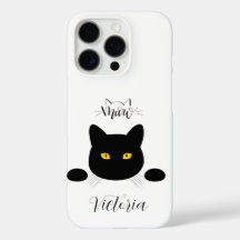 Meow Black Cat Golden Eyes personnalisable