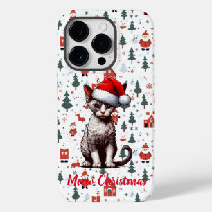 Coque Case-Mate iPhone Meow Christmas Devon Rex Cat, Noël Père Noël Kitte