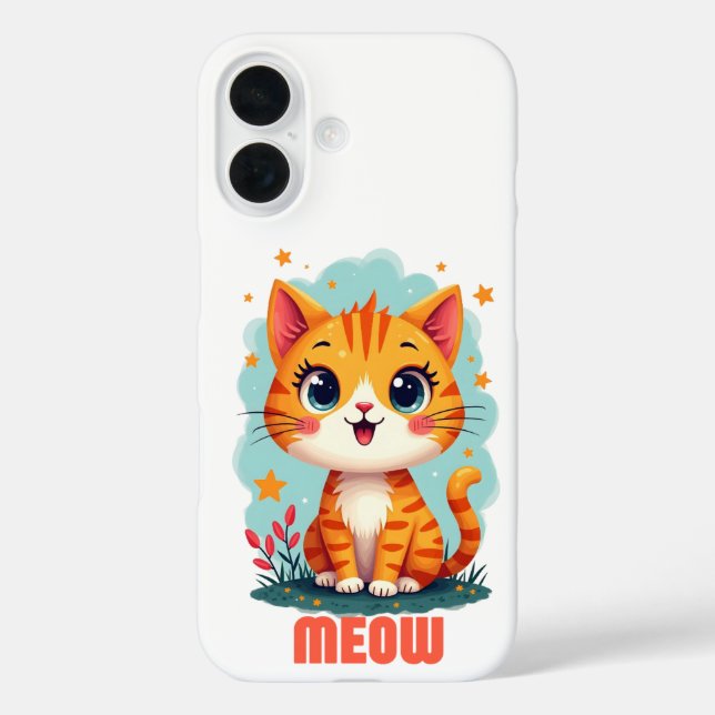 Coques Case-Mate iPhone Meow iPhone 16 Coque-Mate - Protection Joueuse (Verso)